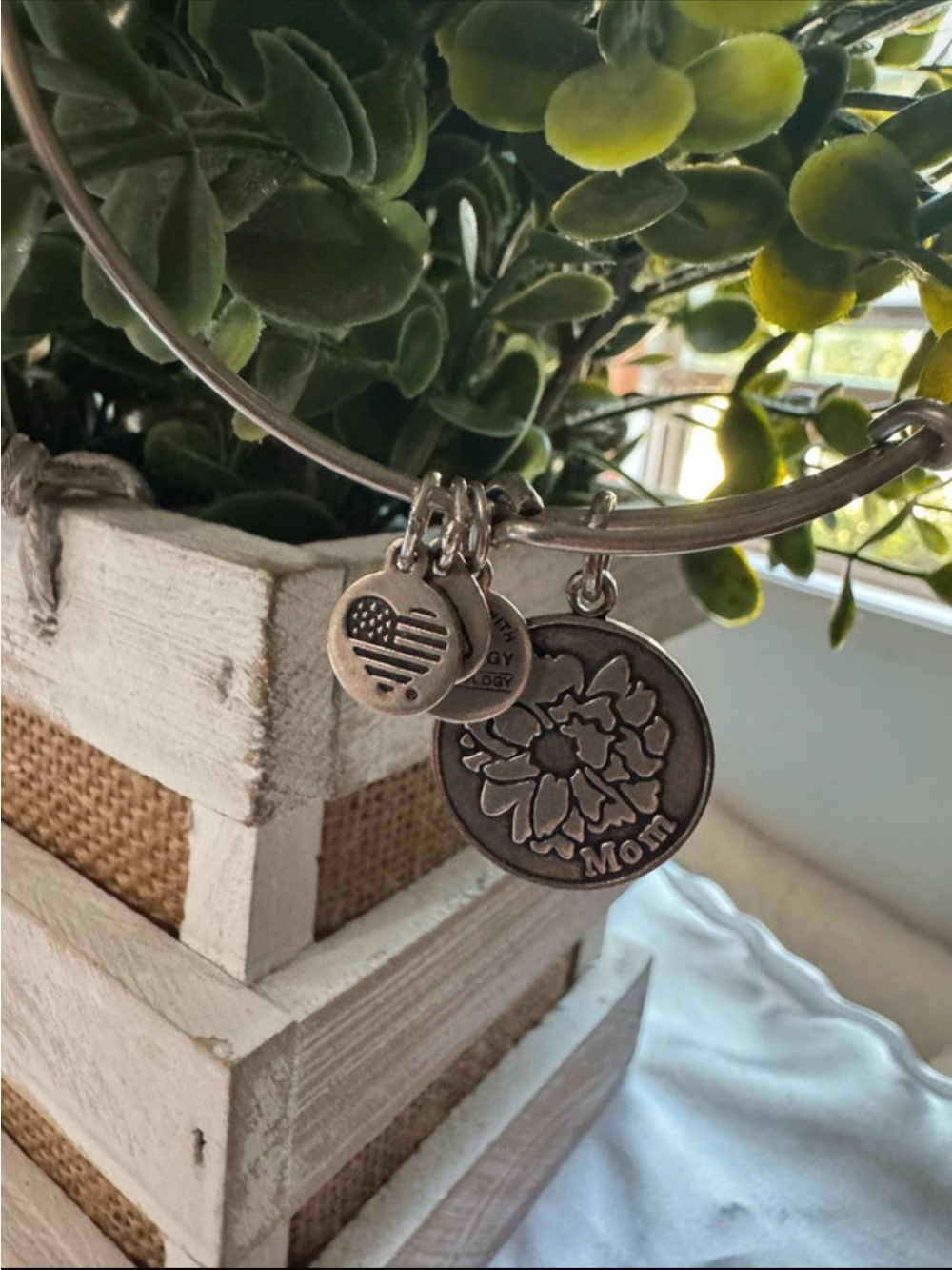 Alex and.Ani. MOM charm bracelet stackable . Please refer to photos foe wear
